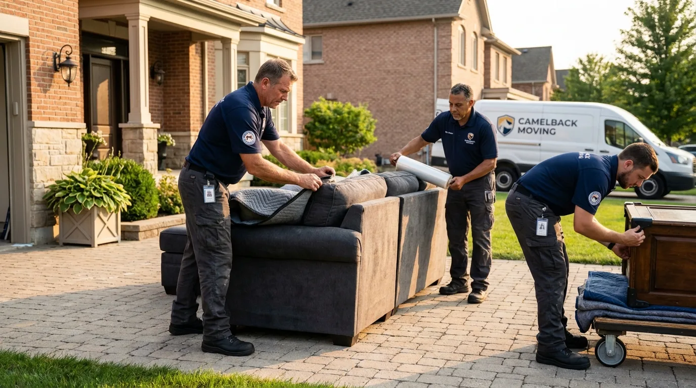 Large estate moving crew wrapping furniture in Hot Springs Village, AR